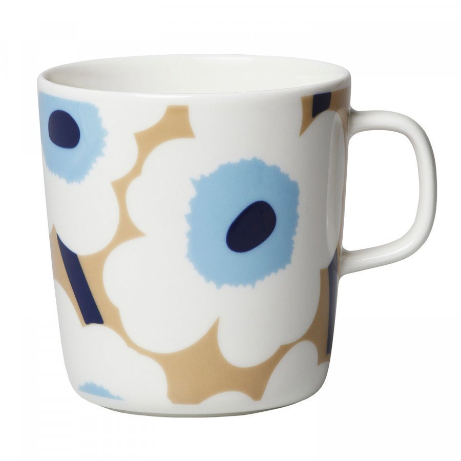 Marimekko Unikko Muki Beige / Sininen 4 Dl - Keittiö